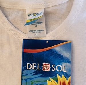 NWT Del Sol Color Change Girls White Princess Shirt Size 4T